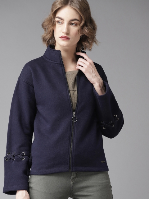 

Roadster Women Navy Blue Solid Sweatshirt