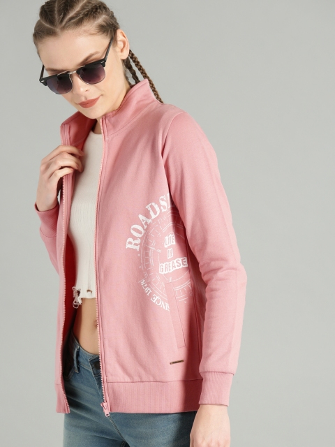 

Roadster Women Pink Printed Sweatshirt