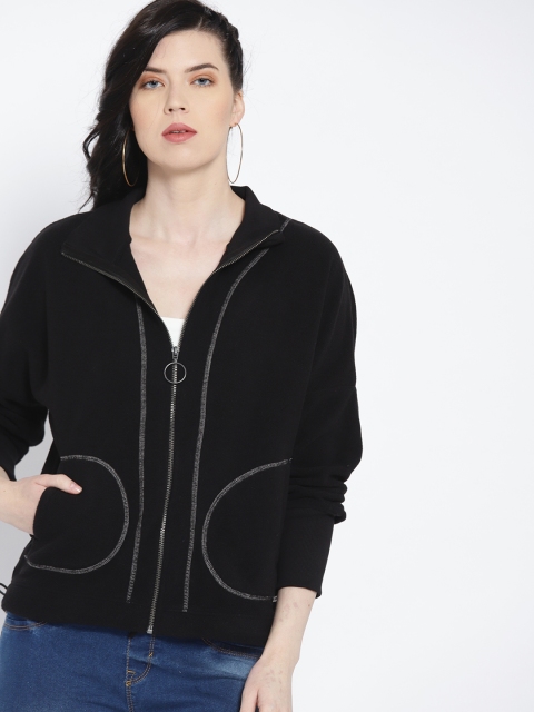 

Roadster Women Black Solid Sweatshirt