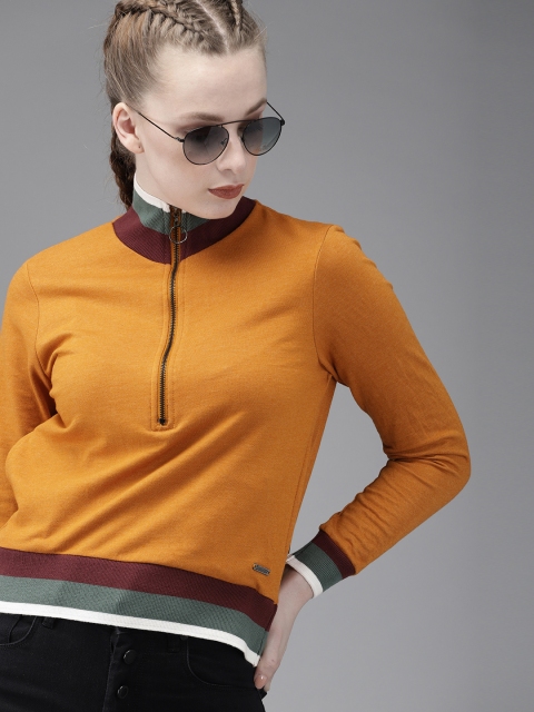 

Roadster Women Mustard Solid Sweatshirt