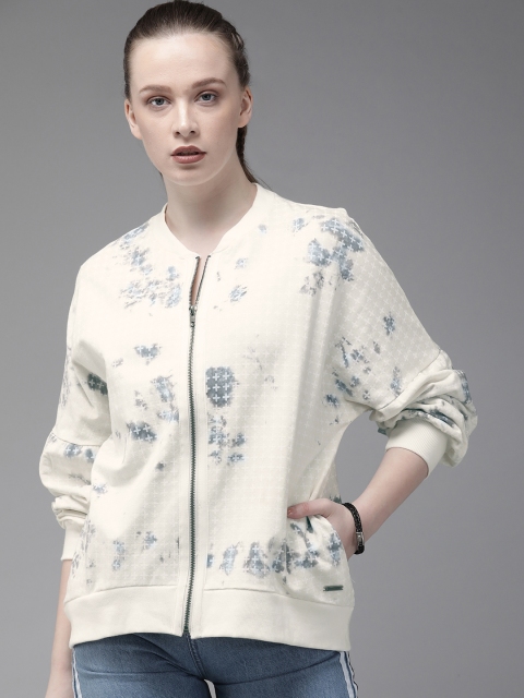 

Roadster Women White Printed Sweatshirt