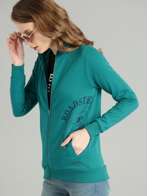 

Roadster Women Teal Green Printed Sweatshirt