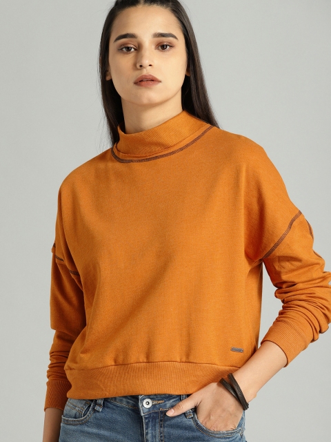 

Roadster Women Mustard Yellow Solid Sweatshirt