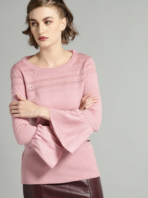 

Roadster Women Dusty Pink Solid Sweater