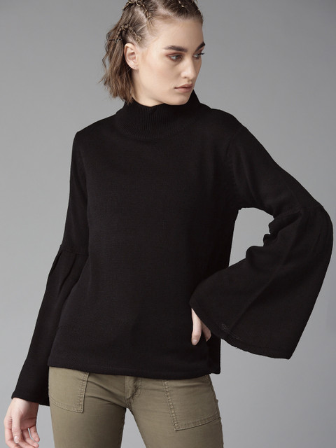 

Roadster Women Black Solid Sweater