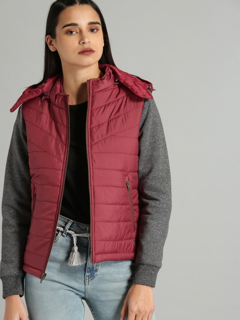 

Roadster Women Red Solid Puffer Jacket