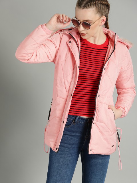 

The Roadster Lifestyle Co Women Pink Solid Puffer Jacket