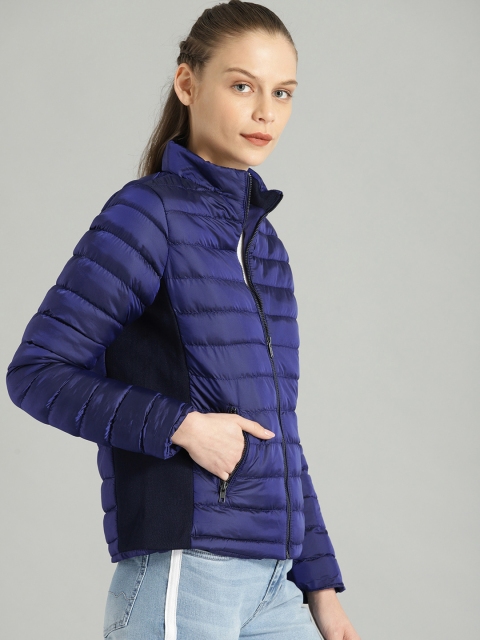 

Roadster Women Blue Solid Puffer Jacket