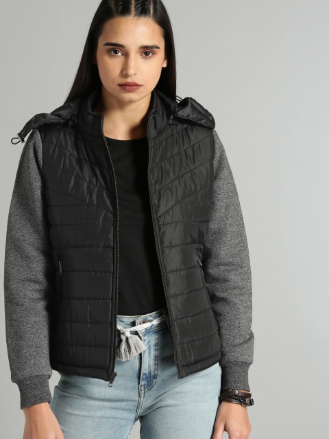 

Roadster Women Black Solid Puffer Jacket