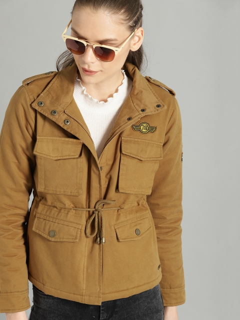 

Roadster Women Khaki Solid Parka Jacket