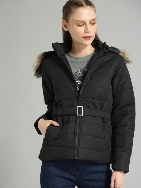 

Roadster Women Black Solid Parka Jacket