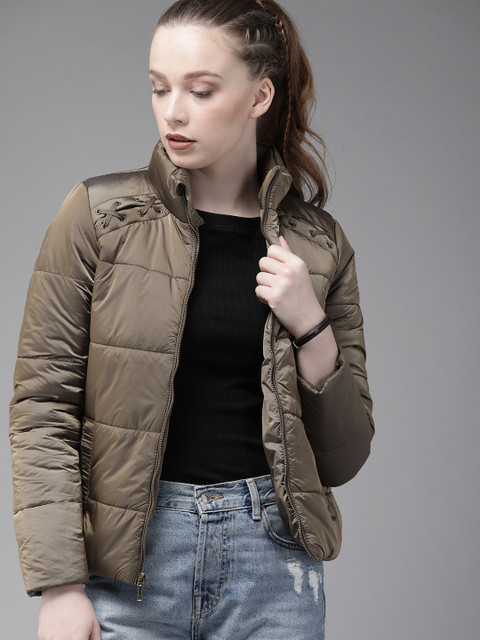 

Roadster Women Grey Solid Puffer Jacket