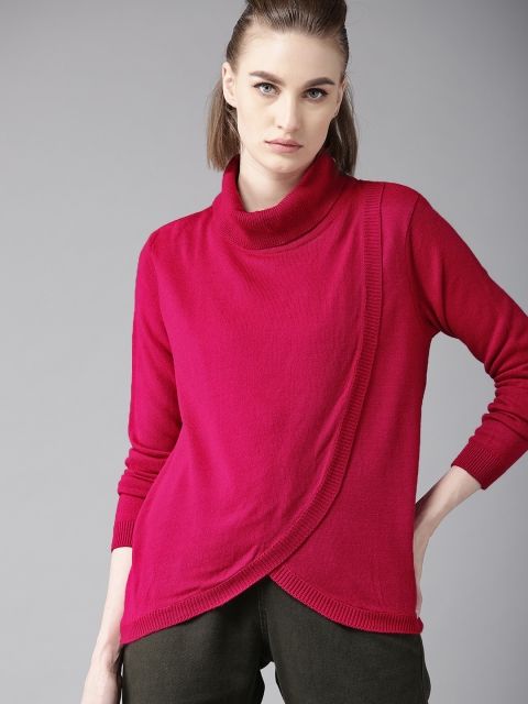 

The Roadster Lifestyle Co Women Pink Solid Layered Pullover