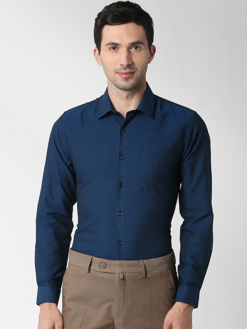 

Peter England Men Navy Blue Slim Fit Printed Formal Shirt