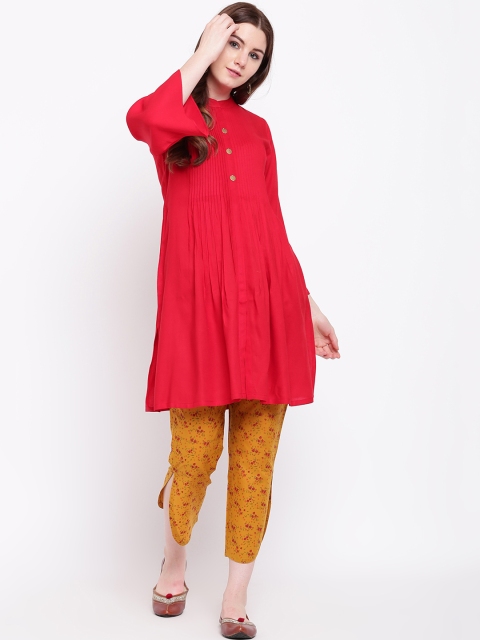 

Shakumbhari Women Red Solid Shirt Style Top