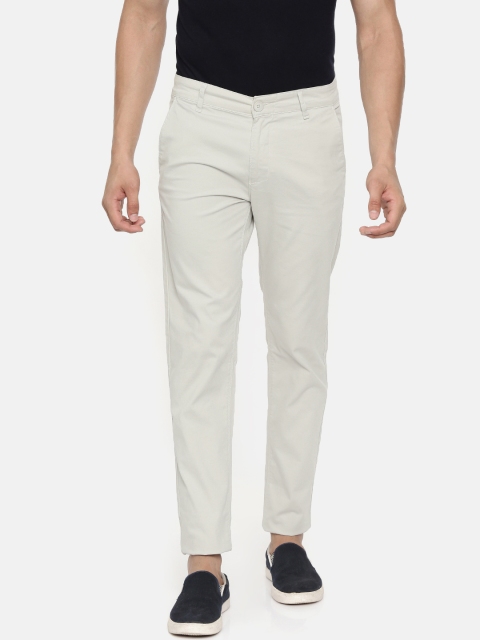 

SPYKAR Men Cream-Coloured Slim Fit Solid Chinos