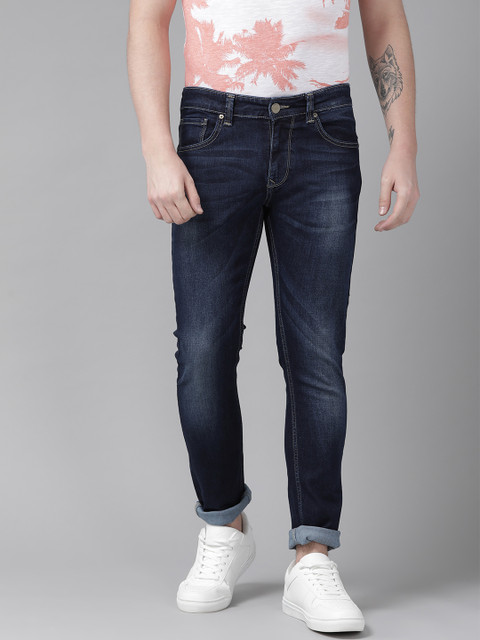 

SPYKAR Men Navy Blue Skinny Fit Low-Rise Clean Look Stretchable Jeans