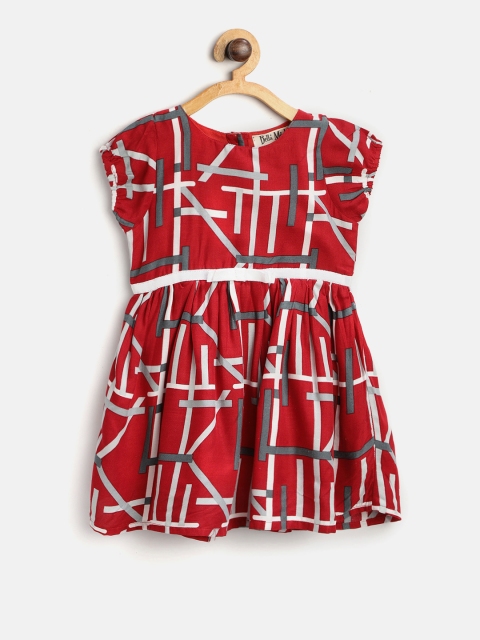 

Bella Moda Girls Red Printed Fit & Flare Dress