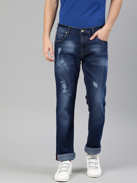 

French Connection Men Blue Slim Fit Mid-Rise Mildly Distressed Stretchable Jeans