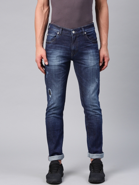 

French Connection Men Blue Slim Fit Mid-Rise Mildly Distressed Stretchable Jeans