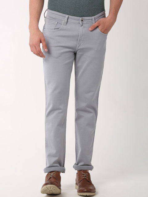 

Peter England Casuals Men Grey Slim Fit Solid Regular Trousers