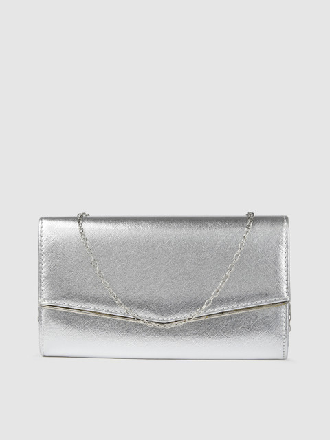 

Lino Perros Silver-Toned Solid Clutch