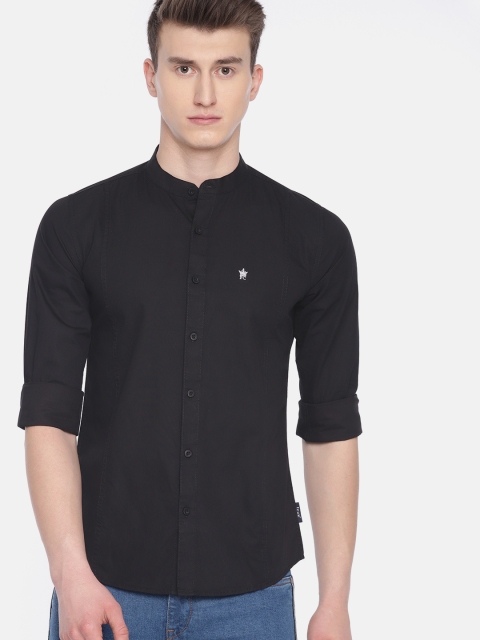 

French Connection Men Black Slim Fit Solid Casual Shirt