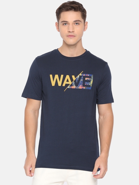

Jack & Jones Men Navy Blue Printed Round Neck T-shirt