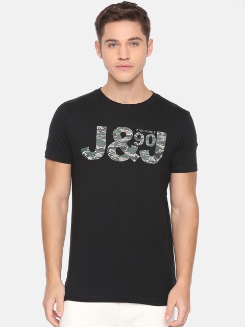 

Jack & Jones Men Black Printed Round Neck T-shirt