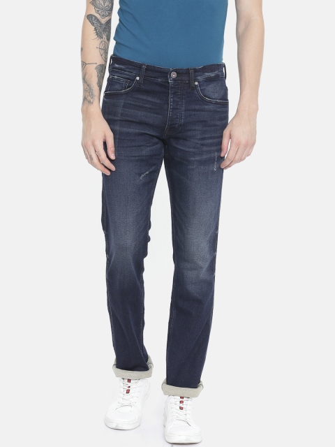 

Jack & Jones Men Blue Clark Regular Fit Low-Rise Low Distress Stretchable Jeans