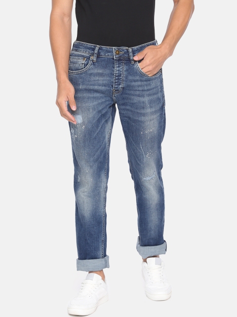 

Jack & Jones Men Blue Regular Clark Fit Mid-Rise Mildly Distressed Stretchable Jeans