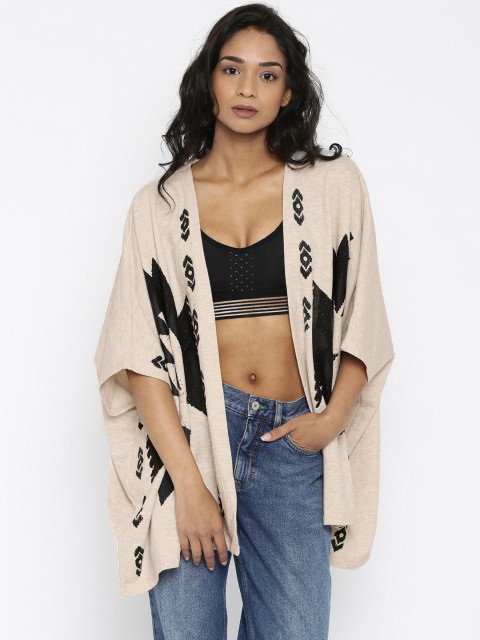 

Vero Moda Light Beige Printed Shrug