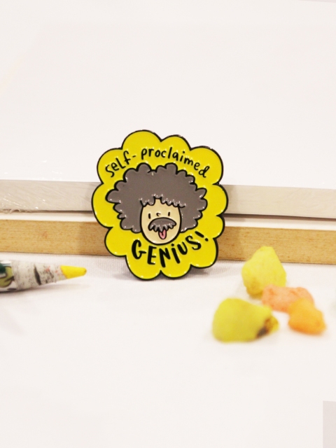 

happywagon Unisex Yellow Genius Enamel Pin