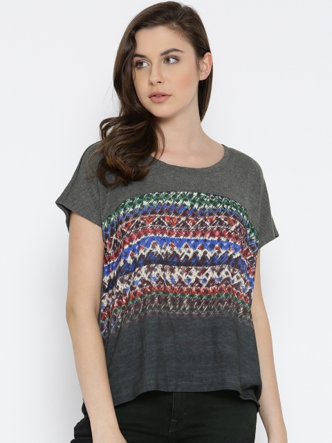 

Vero Moda Grey Melange Printed Top