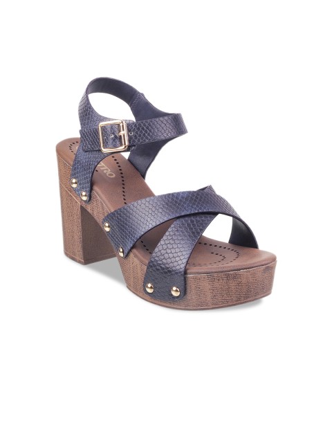

Metro Women Navy Blue Textured Sandals
