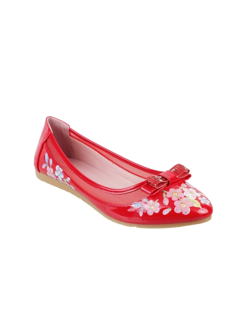 

Metro Women Red Printed Ballerinas