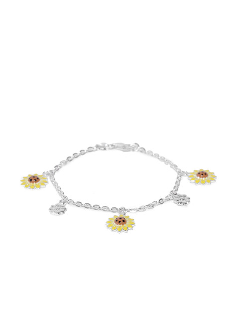 

Carlton London Girls Yellow 925 Sterling Silver Charm Bracelet with Silver Plating