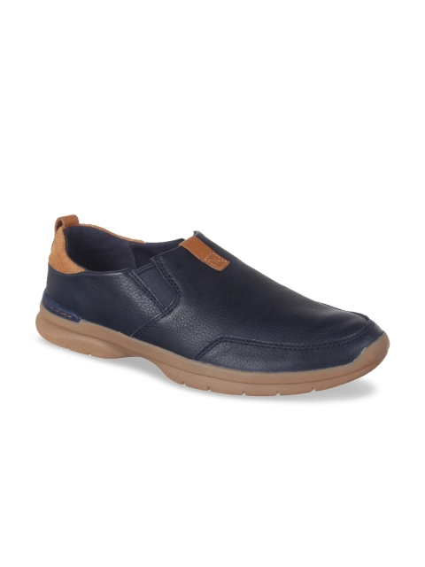 

Clarks Men Navy Blue Slip-On Leather Sneakers