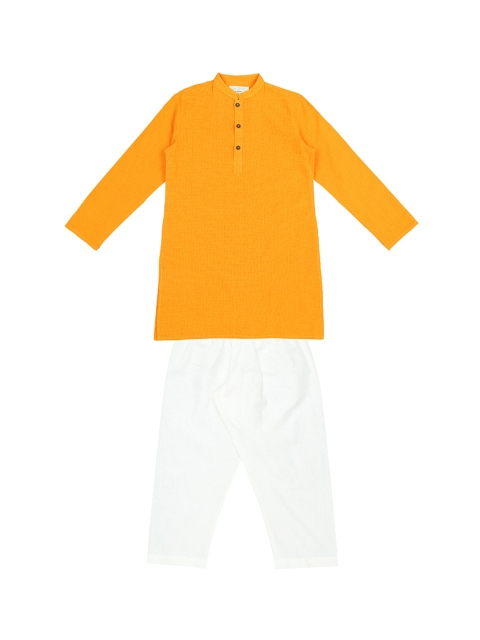 

Pantaloons Junior Boys Orange Printed Kurta with Pyjamas