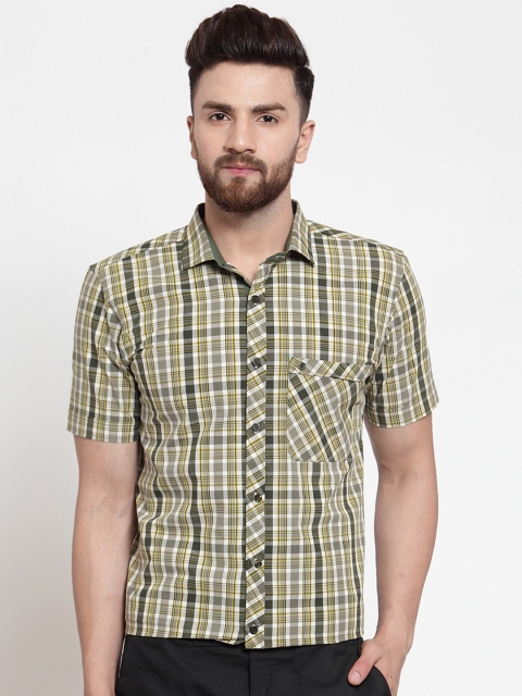 

WESTCLO Men Green Slim Fit Checked Casual Shirt