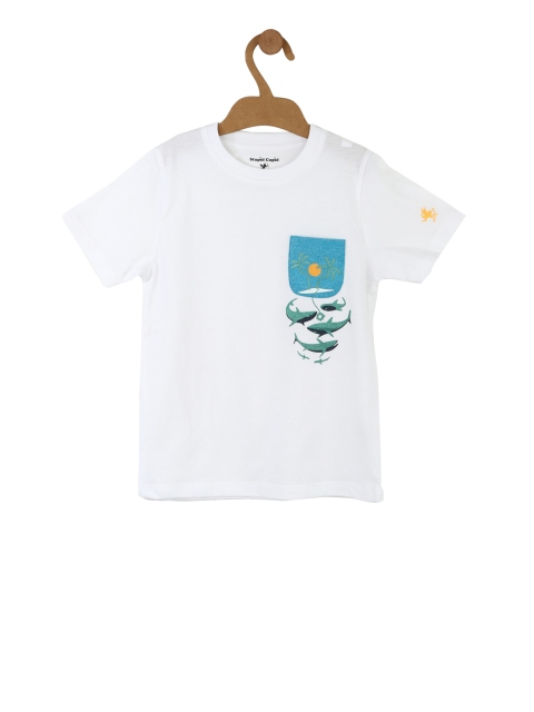

Stupid Cupid Boys White Printed Round Neck T-shirt