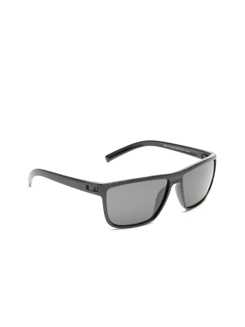

Daniel Klein Men Polarised Rectangle Sunglasses DK3141-C6, Black