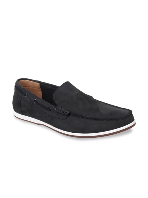

Clarks Men Black Leather Boat Shoes