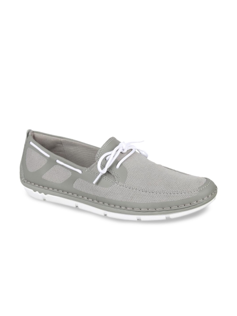 

Clarks Men Grey Woven Design Slip-On Sneakers