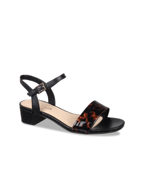 

Clarks Women Black Printed Leather Sandals