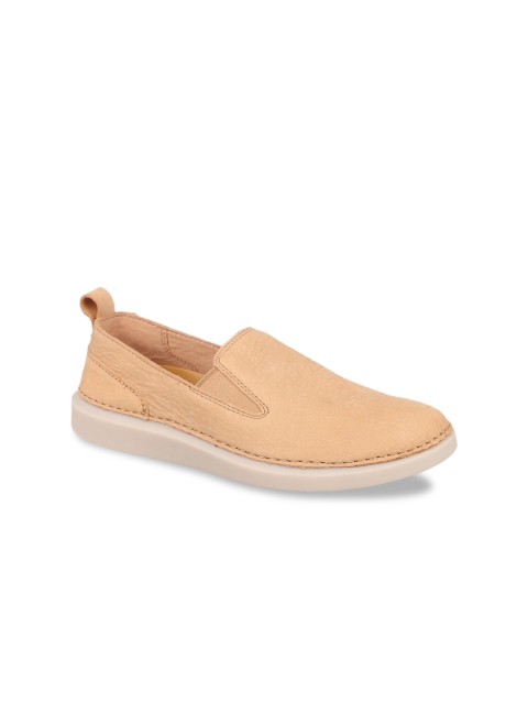 

Clarks Women Brown Leather Slip-On Sneakers