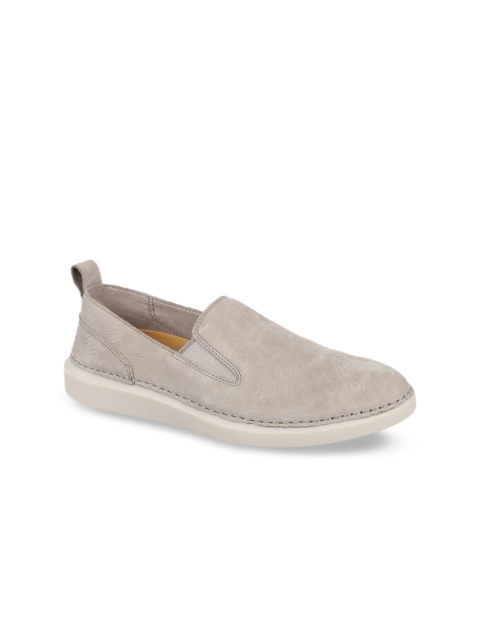 

Clarks Women Beige Leather Slip-On Sneakers