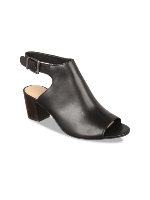 

Clarks Women Black Solid Leather Heels