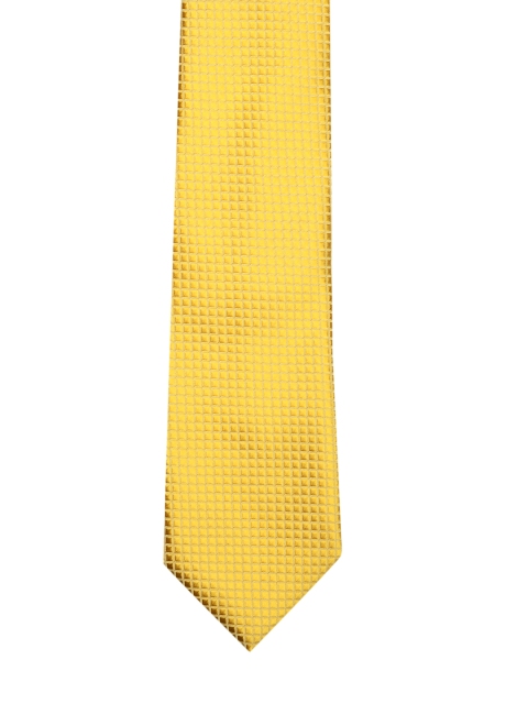 

Tossido Mustard Yellow Woven Design Skinny Tie