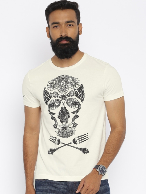 

Ed Hardy Off-White Printed T-shirt